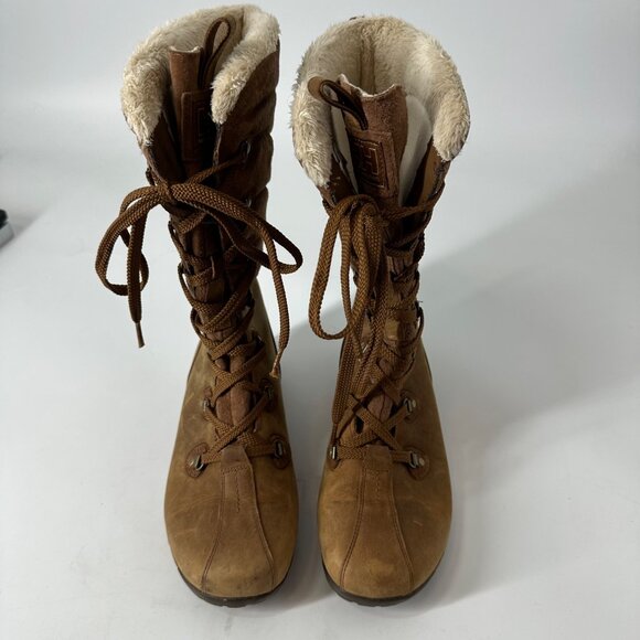 Helly Hansen Brown Leather Insulated Winter Boots Womens EU 38 US 7 Faux Fur Lin - Picture 3 of 16